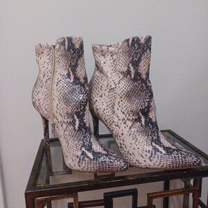 Snake Print Mid-Calf Boot